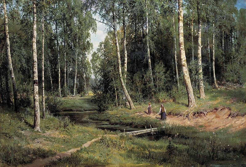 Ivan Shishkin Bach im Birkenwald